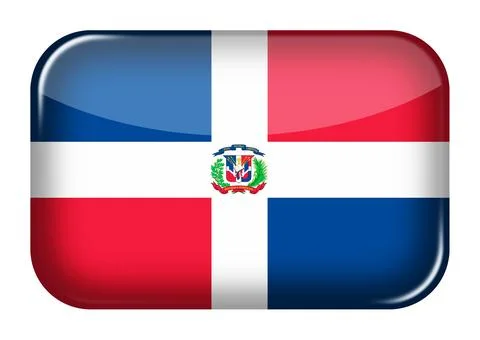 Dominican Republic web icon button Stock Illustration