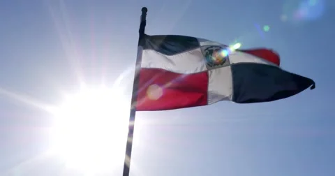 Dominican waving flag 스톡 동영상 58937488