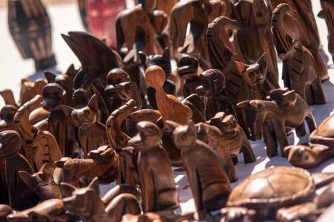 Dominican wooden figurines Stock Photos