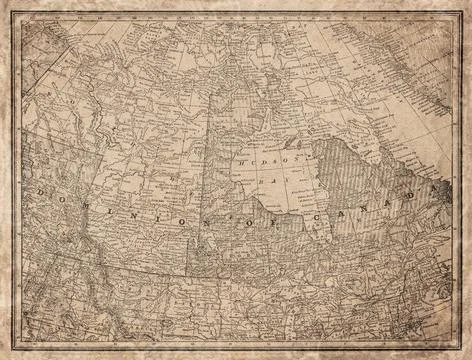 Dominion of Canada  19th Century Map Stock Illustration