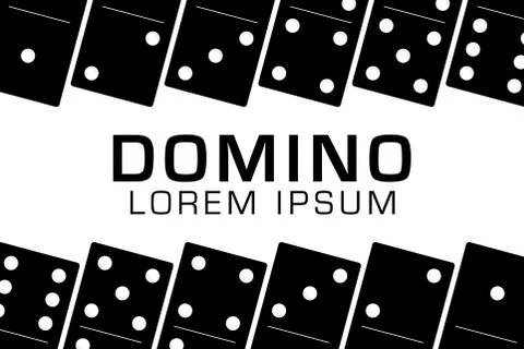 Domino black set vector illustration on white background Stock Illustration