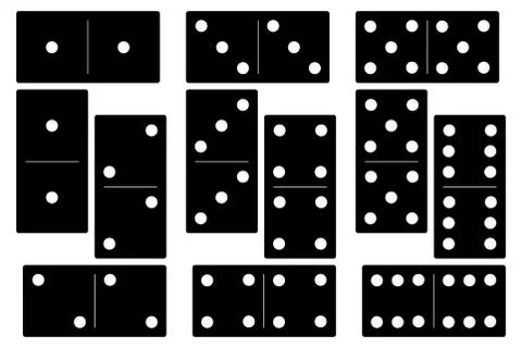Domino black set vector illustration on white background Stock Illustration
