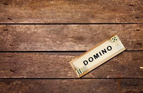 Domino box on the table Stock Photos
