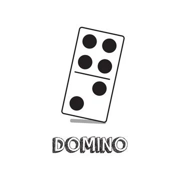 Domino card vector icon Stock Illustration