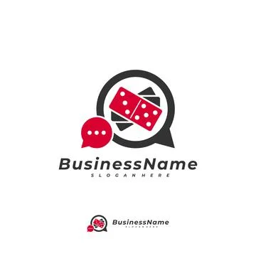 Domino Chat logo vector template, Creative Domino logo design concepts Stock Illustration