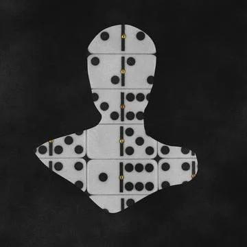 Domino Effect and Pattern Person Silhouette Stockillustratie