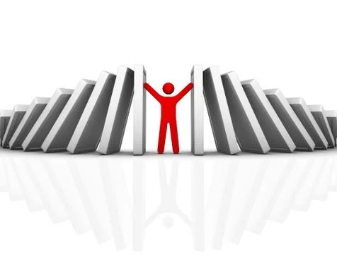 Domino effect and problem solving Illustrazione stock