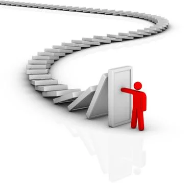 Domino effect and problem solving 스톡 일러스트