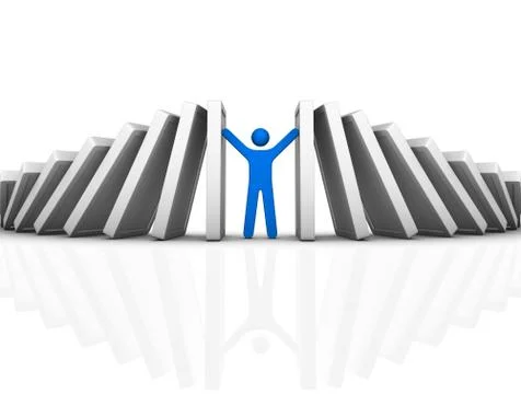 Domino effect and problem solving 스톡 일러스트