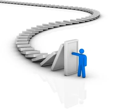 Domino effect and problem solving Illustrazione stock