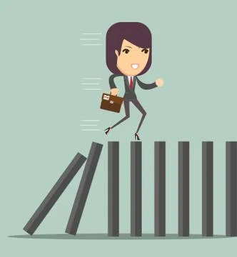 Domino effect and problem solving Illustrazione stock