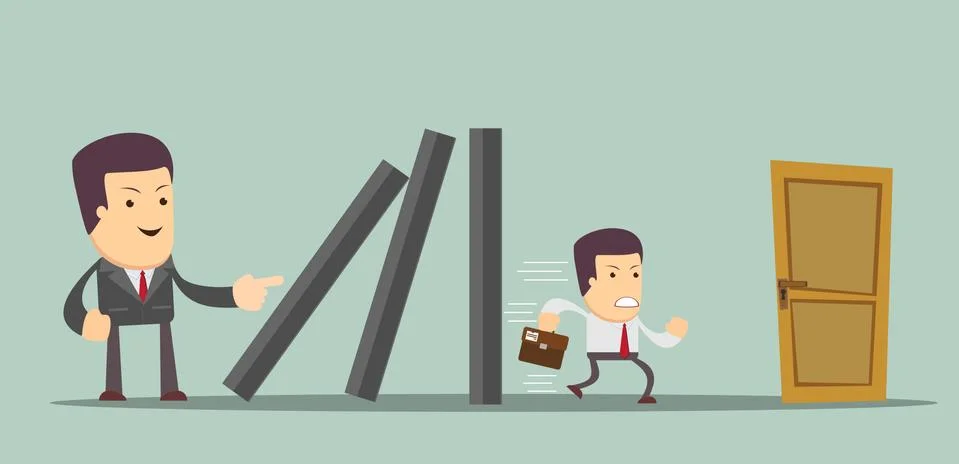 Domino effect and problem solving Illustrazione stock