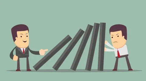 Domino effect and problem solving 스톡 일러스트