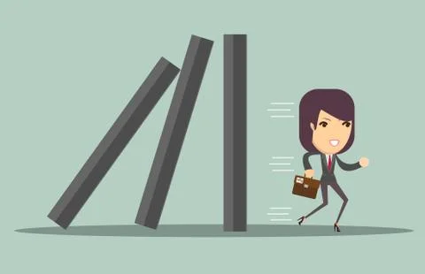 Domino effect and problem solving Stock Illustration