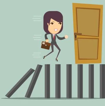 Domino effect and problem solving Illustrazione stock