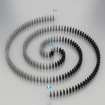 Domino Effect Animated 3D Model