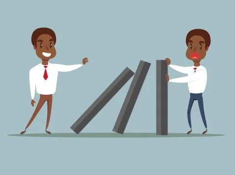 Domino effect - Business concept vector illustration Stock Illustration