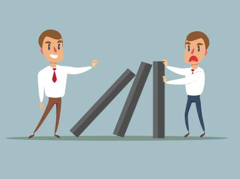 Domino effect - Business concept vector illustration Stock Illustration