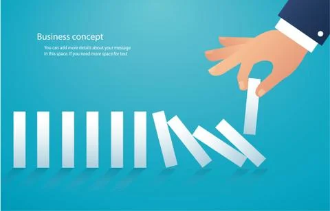 The domino effect. business concept vector Stock Illustration