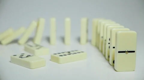 The Domino Effect (chain reaction) - Focus on Double Zero Stock Footage 57640797