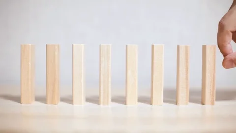 Domino effect concept in business Stock Footage 102726461