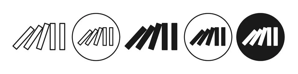 Domino effect icon vector set collection for web Stock Illustration