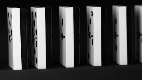 Domino effect, lateral shot Stock Footage 124643548