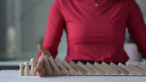 Domino Effect Simulation Office Conceptual video Video stock 296057939