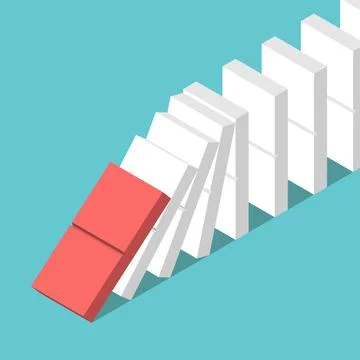 Domino effect starting Stock Illustration