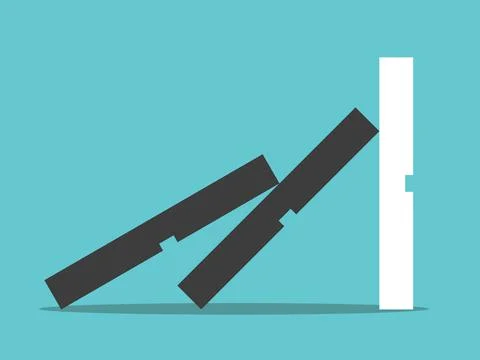 Domino effect stopped Stock Illustration