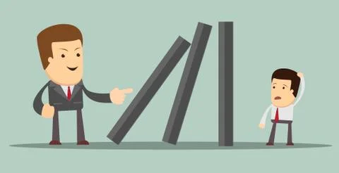 Domino effect. Vector Stock Illustration