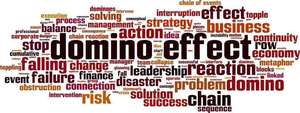 Domino effect word cloud Illustrazione stock