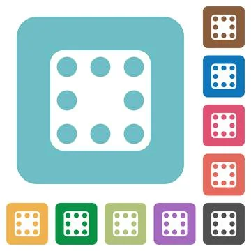 Domino eight rounded square flat icons 스톡 일러스트