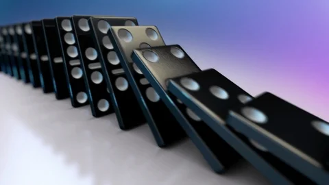 Domino Fall Loop 1 Stock Footage 127248849