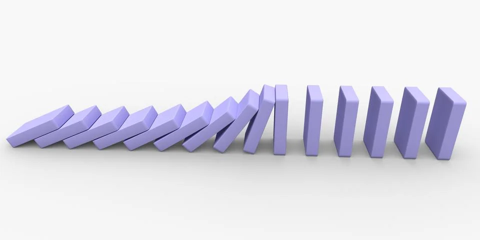 Domino. Falling boxes Stock-Illustration