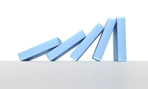 Domino. Falling boxes Illustrazione stock