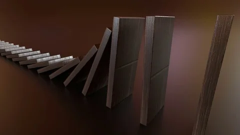 Domino falling loop backward Stock Footage 85083192