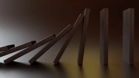 Domino falling loop, side view closeup Stock Footage 85083108