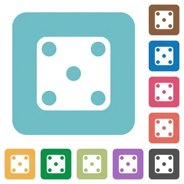 Domino five rounded square flat icons 스톡 일러스트