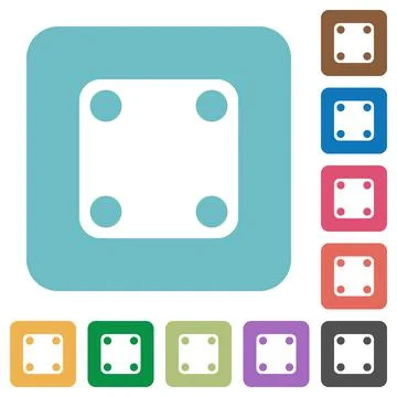 Domino four rounded square flat icons Illustrazione stock