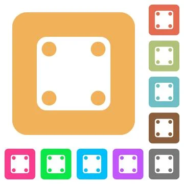 Domino four rounded square flat icons Stock Illustration
