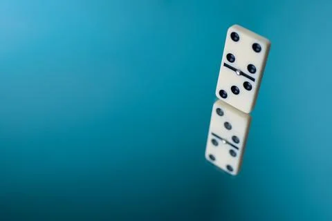Domino game on a mirror surface 7 Stock Photos
