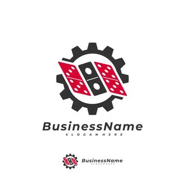 Domino Gear logo vector template, Creative Domino logo design concepts Stock Illustration