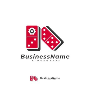 Domino Gear logo vector template, Creative Domino logo design concepts Stock Illustration