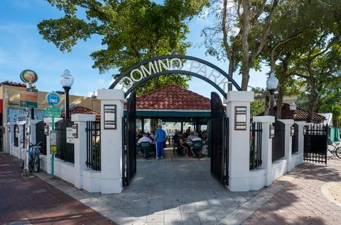 Domino Park on Calle Ocho in Little Havana section of Miami, Florida. Stock Photos