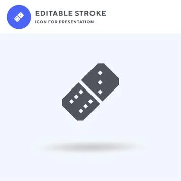 Domino Piece icon vector, filled flat sign, solid pictogram isolated on white Stock Illustration