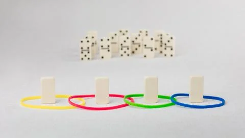 Domino represent human with different psyhological traits based on DISK model Foto stock