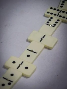 Domino run in progress. Stock Photos