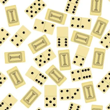 Domino Seamless Pattern Isolated on White Background. Board Game Texture Illustrazione stock