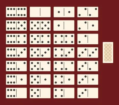 Domino set, the interface for the game. Vector. Stock Illustration